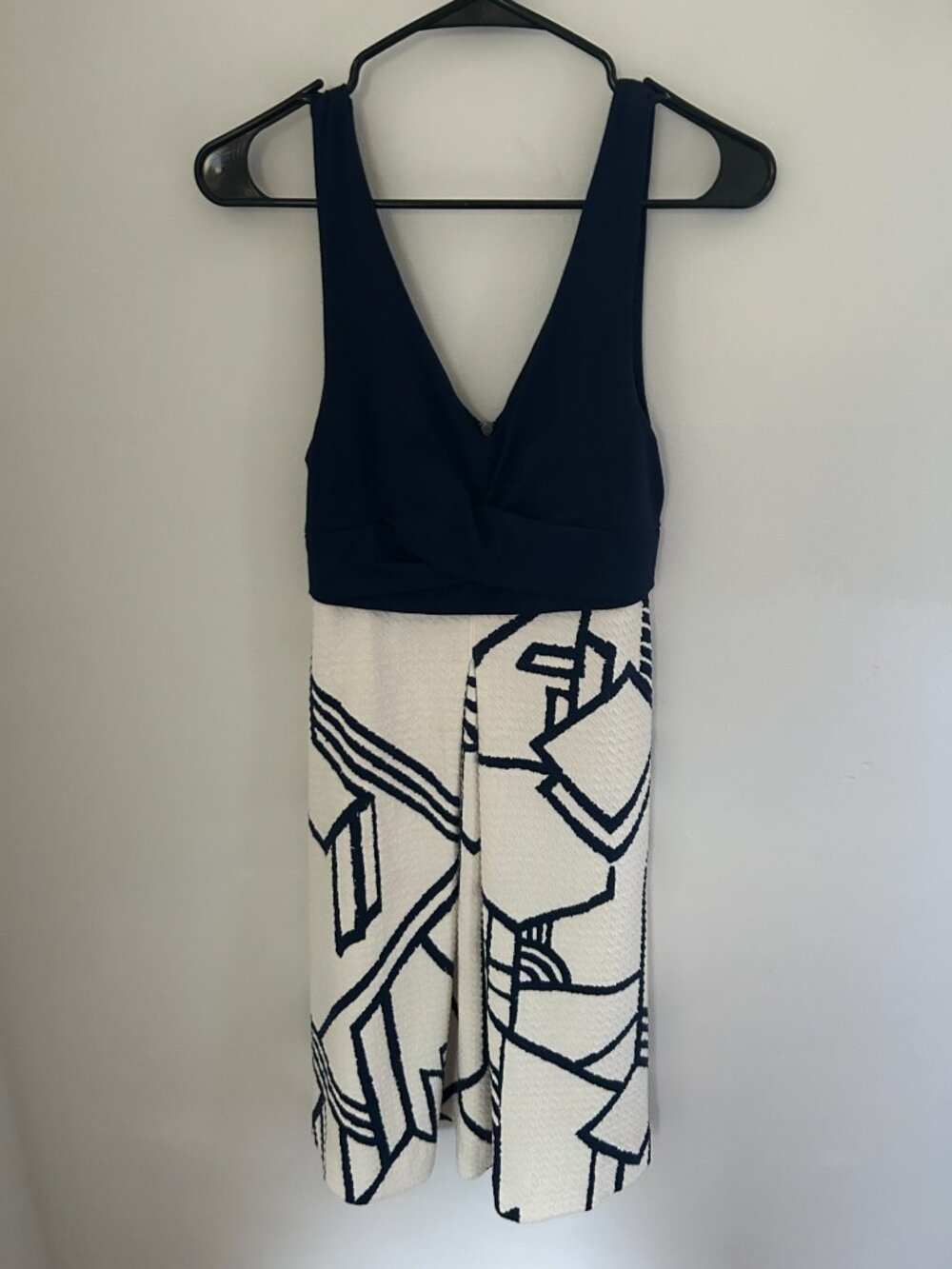 Anthropologie HD In Paris Dress Sz 0 Sleeveless Blue White W Blue